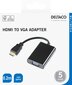 Deltaco, HDMI/VGA, 0.2 m kaina ir informacija | Adapteriai, USB šakotuvai | pigu.lt