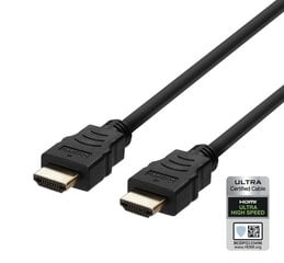 Deltaco Ultra High Speed HDMI kabelis 0.5m. kaina ir informacija | Kabeliai ir laidai | pigu.lt