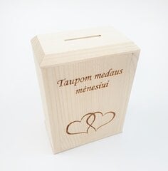 Medinė taupyklė „TAUPOM medaus mėnesiui“ цена и информация | Другие оригинальные подарки | pigu.lt