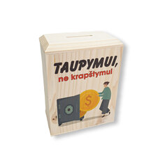 Medinė taupyklė „TAUPYMUI ne krapštymui“ цена и информация | Другие оригинальные подарки | pigu.lt