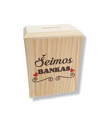 Medinė taupyklė „ŠEIMOS BANKAS“ kaina ir informacija | Kitos originalios dovanos | pigu.lt