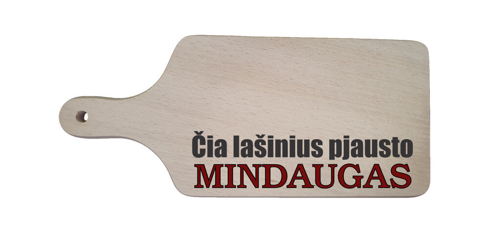 Pjaustymo lentelė su spauda „Čia lašinius pjausto Mindaugas“ цена и информация | Kitos originalios dovanos | pigu.lt