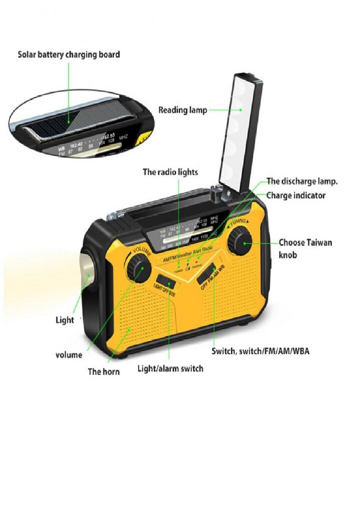 2022 m. Naujas daugiafunkcis radijas su saulės baterija цена и информация | Radijo stotelės, racijos | pigu.lt