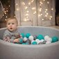 Apvalus putplasčio baseinas KiddyMoon su kamuoliukais, pilka, 90x30 cm цена и информация | Žaislai kūdikiams | pigu.lt