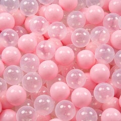 Пластиковые шарики для малыша KiddyMoon, 300 штук, ∅ 7 см, сертифицированный продукт, произведенный в ЕС, светло-розовый цвет цена и информация | Игрушки для малышей | pigu.lt