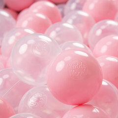 Plastikiniai kamuoliai KiddyMoon, šviesiai rožinė, 100 vnt. kaina ir informacija | Žaislai kūdikiams | pigu.lt