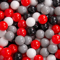 KiddyMoon Играть в пластиковые шарики для малыша 50 штук ∅ 7cm, серый/белый/красный/черный цена и информация | Игрушки для малышей | pigu.lt