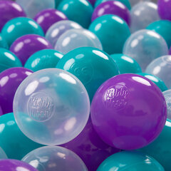 Пластиковые шарики для малыша KiddyMoon, 200 штук, ∅ 7 см, сертифицированный продукт, произведенный в ЕС, бирюзовый цвет цена и информация | Игрушки для малышей | pigu.lt