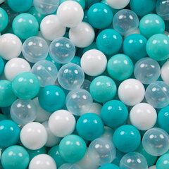 Пластиковые шарики для малыша KiddyMoon, 200 штук, ∅ 7 см, сертифицированный продукт, произведенный в ЕС, светло-бирюзовый цвет цена и информация | Игрушки для малышей | pigu.lt