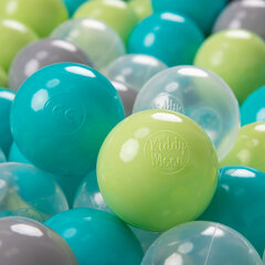 Пластиковые шарики для малыша KiddyMoon, 700 штук, ∅ 7 см, сертифицированный продукт, произведенный в ЕС, бирюзовый цвет цена и информация | Игрушки для малышей | pigu.lt