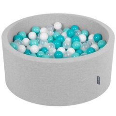 Круглый детский бассейн с мячиками KiddyMoon 90x40 см/200 шариков ∅ 7 см, сертифицирован в ЕС, светло-серый: серый/белый/бирюзовый цена и информация | Игрушки для малышей | pigu.lt