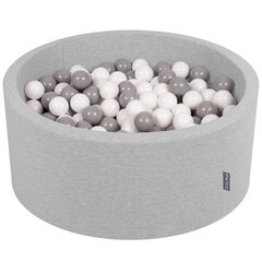 Apvalus putplasčio baseinas KiddyMoon su kamuoliukais, pilka, 90x40 cm kaina ir informacija | Žaislai kūdikiams | pigu.lt