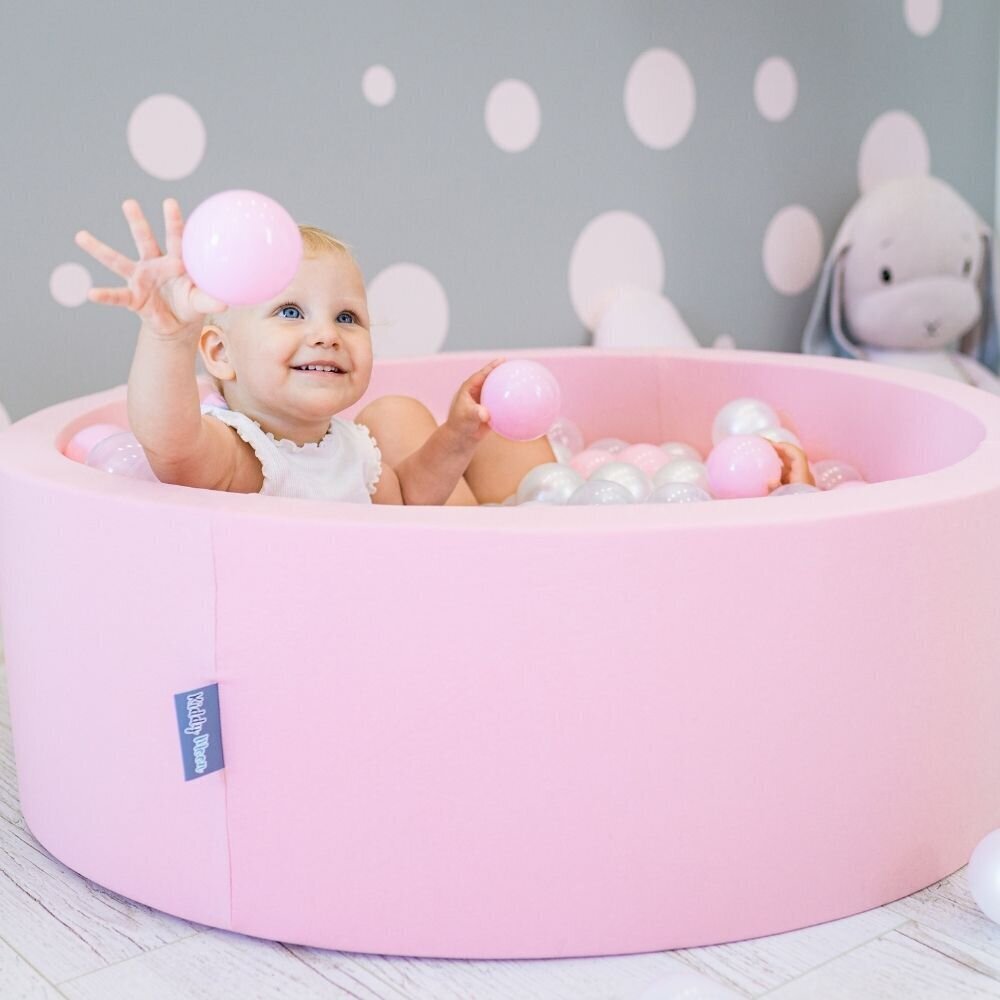 Apvalus putplasčio baseinas KiddyMoon, rožinė, 90x30 cm kaina ir informacija | Žaislai kūdikiams | pigu.lt