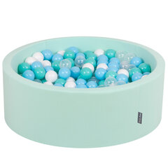 Apvalus putplasčio baseinas KiddyMoon su kamuoliukais, mėtos, 90x30 cm kaina ir informacija | Žaislai kūdikiams | pigu.lt
