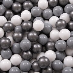 Круглый детский бассейн с мячиками KiddyMoon 90x30 см/200 шариков ∅ 7 см, сертифицирован в ЕС, черный: белый/серый/серебряный цена и информация | Игрушки для малышей | pigu.lt
