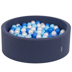 Apvalus putplasčio baseinas KiddyMoon su kamuoliukais, mėlyna, 90x30 cm kaina ir informacija | Žaislai kūdikiams | pigu.lt