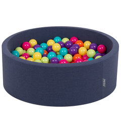 Apvalus putplasčio baseinas KiddyMoon su kamuoliukais, mėlyna, 90x30 cm kaina ir informacija | Žaislai kūdikiams | pigu.lt