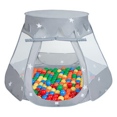 Palapinė Pop Up su plastikiniais kamuoliukais, pilka, 105x90 cm, 600 kamuoliukų kaina ir informacija | Žaislai kūdikiams | pigu.lt