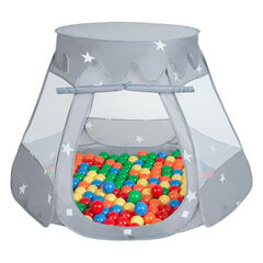 Palapinė Pop Up su plastikiniais kamuoliukais, pilka, 105x90 cm, 100 kamuoliukų kaina ir informacija | Žaislai kūdikiams | pigu.lt