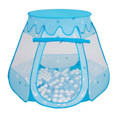 Palapinė Pop Up su plastikiniais kamuoliukais, mėlyna, 105x90 cm, 300 kamuoliukų kaina ir informacija | Žaislai kūdikiams | pigu.lt