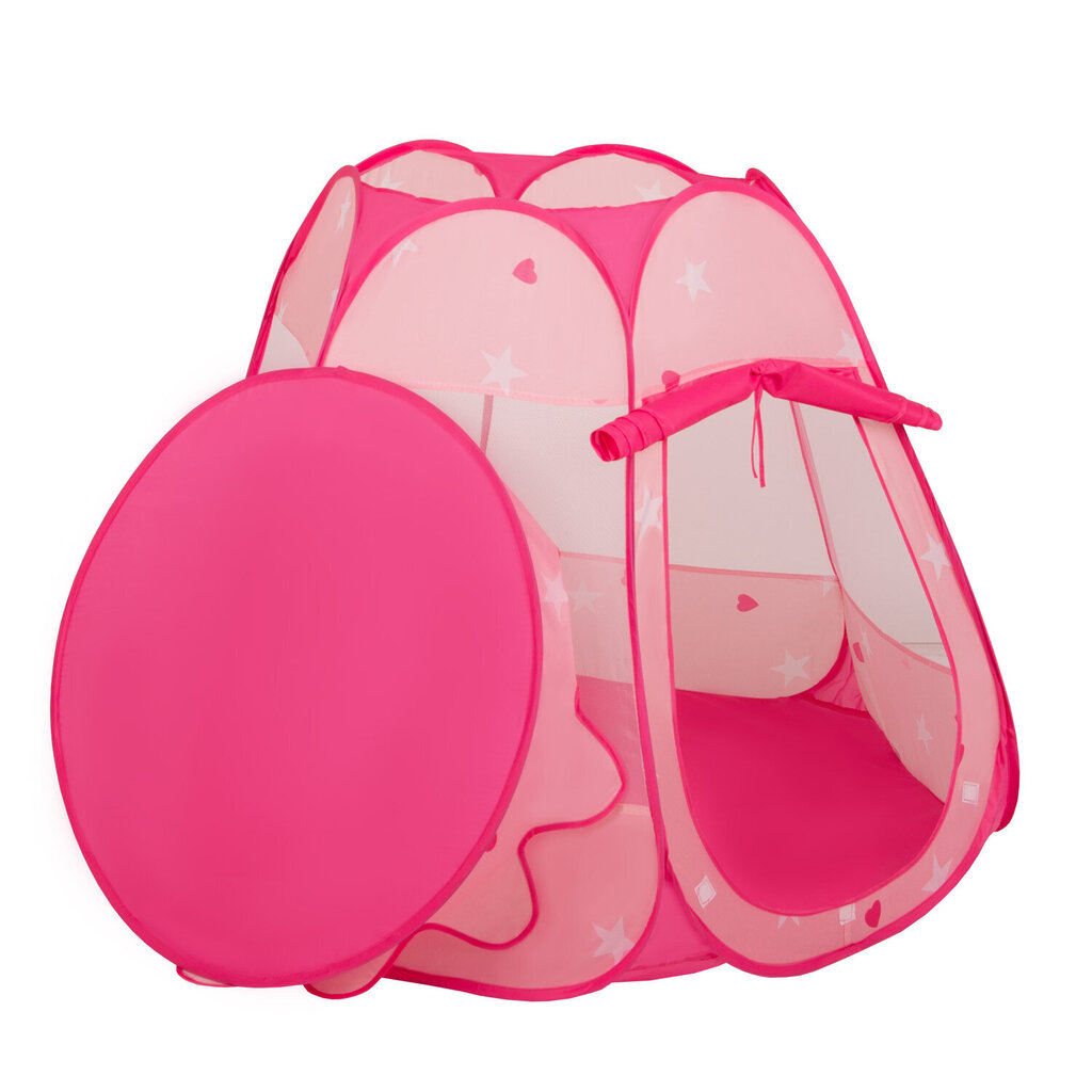Palapinė Pop Up su plastikiniais kamuoliukais, rožinė, 105x90 cm, 100 kamuoliukų kaina ir informacija | Žaislai kūdikiams | pigu.lt