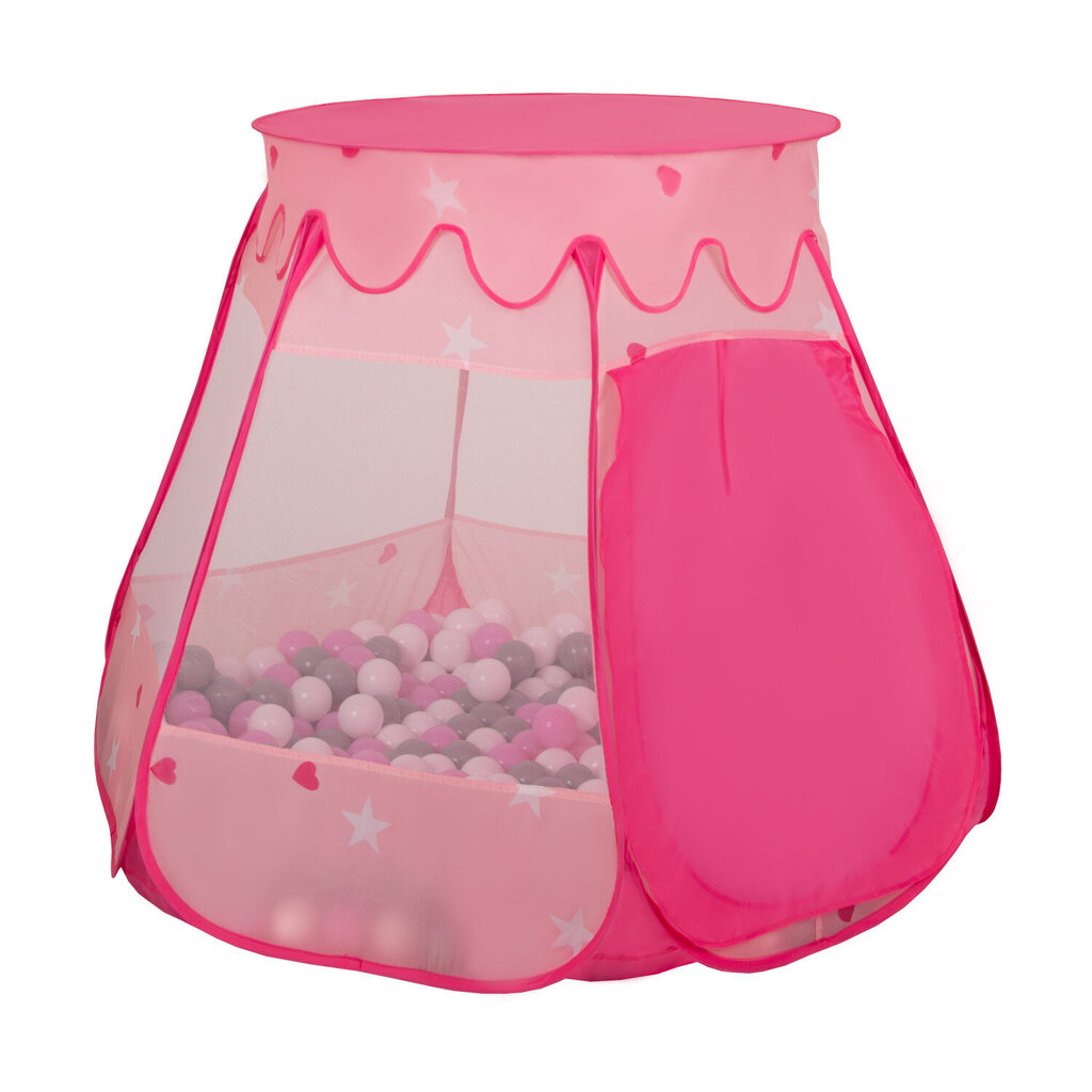 Palapinė Pop Up su plastikiniais kamuoliukais, rožinė, 105x90 cm, 200 kamuoliukų цена и информация | Žaislai kūdikiams | pigu.lt