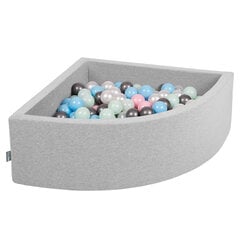 Детский бассейн с мячиками KiddyMoon, 90x30 см/300 шариков ∅ 7 см, сертифицирован в ЕС, светло-серый: перламутровый/розовая пудра/светло-голубой/мятный/серебряный цвет цена и информация | Игрушки для малышей | pigu.lt