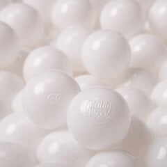 Plastikiniai kamuoliukai KiddyMoon, balti, 100 vnt. kaina ir informacija | Žaislai kūdikiams | pigu.lt