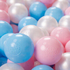 Пластиковые шарики для малыша KiddyMoon, 300 штук, ∅ 7 см, сертифицированный продукт, произведенный в ЕС, светло-голубой цвет цена и информация | Игрушки для малышей | pigu.lt