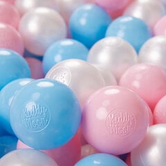 Играть в пластиковые шарики KiddyMoon для малыша 1200 штук ∅ 6 см, сертифицированный продукт, произведенный в ЕС, светло-голубой/светло-розовый/перламутровый цена и информация | Игрушки для малышей | pigu.lt
