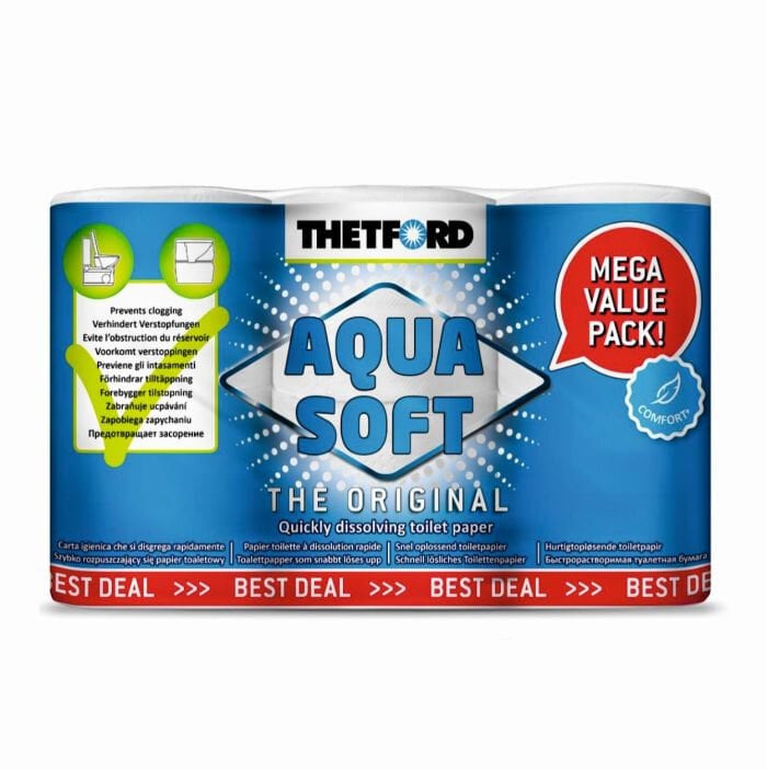 Kelioninis tualetinis popierius Theford Aqua Soft, 4 vnt цена и информация | Kitas turistinis inventorius | pigu.lt