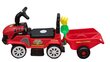 Paspiriamas traktorius su kastuvėliu ir grėbliuku 4660, raudonas kaina ir informacija | Žaislai kūdikiams | pigu.lt
