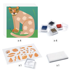 Набор для творчества со штампами - Узорчатые животные, DJECO DJ08966 цена и информация | Развивающие игрушки | pigu.lt