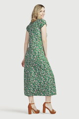 Cellbes ilga suknelė moterims MONICA, žalia - gėlėta kaina ir informacija | Suknelės | pigu.lt