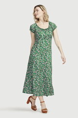 Cellbes ilga suknelė moterims MONICA, žalia - gėlėta kaina ir informacija | Suknelės | pigu.lt