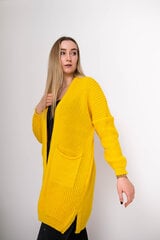 Kardiganas moterims R-840, geltonas kaina ir informacija | Megztiniai moterims | pigu.lt