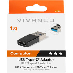 Адаптер Vivanco USB-A 3.1 - USB-C (45351) цена и информация | Кабели и провода | pigu.lt