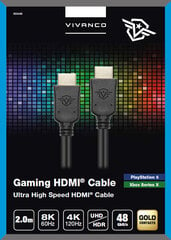 Vivanco, HDMI – HDMI 2.1, 2 m kaina ir informacija | Kabeliai ir laidai | pigu.lt