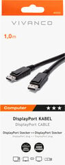 Vivanco, DisplayPort - DisplayPort, 1 m kaina ir informacija | Kabeliai ir laidai | pigu.lt