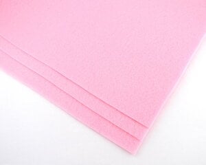 Poliesterio filcas, rožinis 20x30 cm, 1mm storio kaina ir informacija | Papuošalų gamybai, vėrimui | pigu.lt
