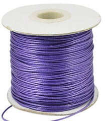 Vaškuota korėjietiška virvelė ~1 mm, violetinės sp. 5m kaina ir informacija | Papuošalų gamybai, vėrimui | pigu.lt