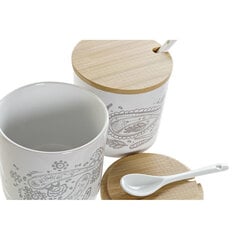 DKD Home Decor cukraus dubuo bambuko - keramikos dirbinys 9.5 x 9.5 x 9.5 cm 4 vnt. kaina ir informacija | Indai, lėkštės, pietų servizai | pigu.lt