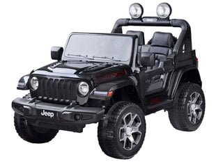 Vaikiškas elektromobilis Jeep Wrangler Rubicon, juodas kaina ir informacija | Elektromobiliai vaikams | pigu.lt