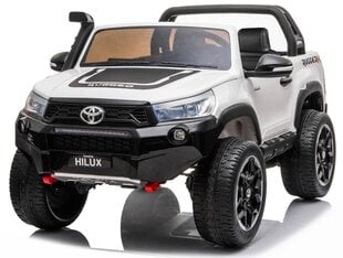 Dvivietis elektromobilis Toyota Hilux, baltas kaina ir informacija | Elektromobiliai vaikams | pigu.lt
