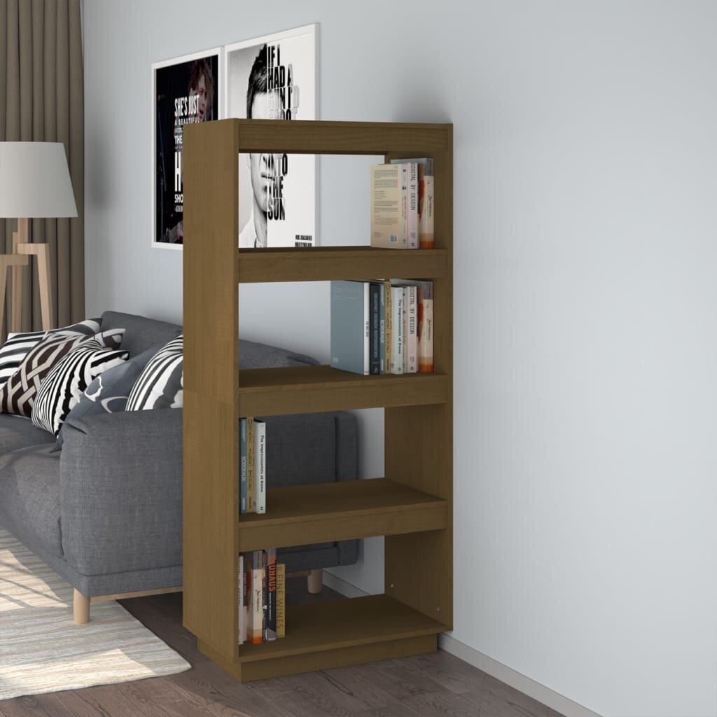 vidaXL Spintelė/kambario pertvara, medaus ruda, 60x35x135cm, pušis kaina ir informacija | Lentynos | pigu.lt