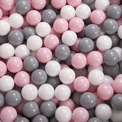 Детская площадка KiddyMoon Foam с круглым бассейном для шариков (300 шариков), версия 1, розовый: белый/серый/розовая пудра цена и информация | Игрушки для малышей | pigu.lt