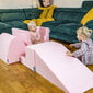 Kiddymoon Foam Vaikiška Žaidimų Aikštelė Su Kvadratiniu Baseinu Kamuoliukams (100 Kamuoliukų),Laiptai, Rožinė:Balta/Pilka/Pudra Rožinė kaina ir informacija | Žaislai kūdikiams | pigu.lt