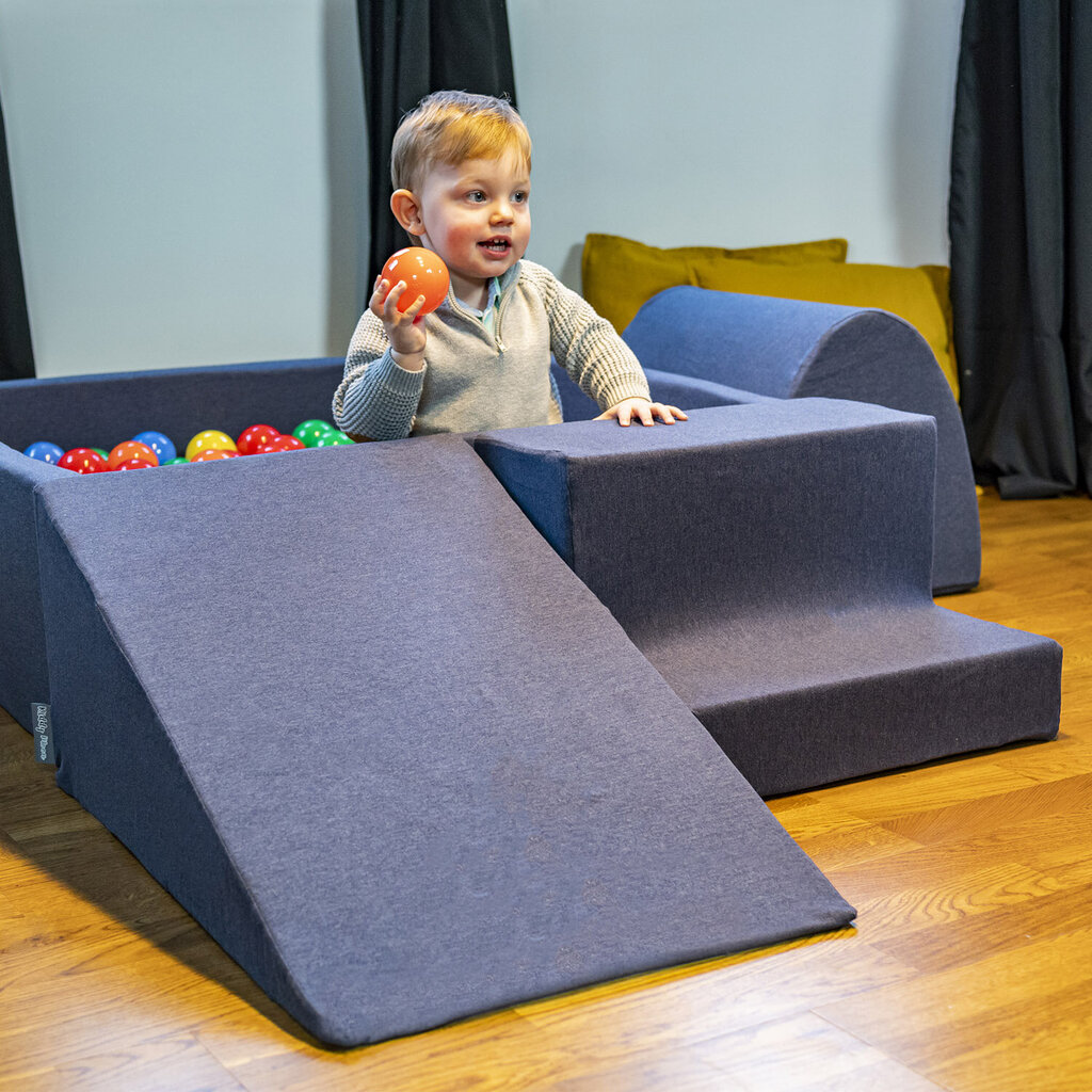 Kiddymoon Foam Vaikiška Žaidimų Aikštelė Su Kvadratiniu Baseinu Kamuoliukams (100 Kamuoliukų),Laiptai, Tamsiai Mėlyna:Perlų spalva/Pilka/Skaidri/Šviesiai Mėlyna/Mėtos kaina ir informacija | Žaislai kūdikiams | pigu.lt