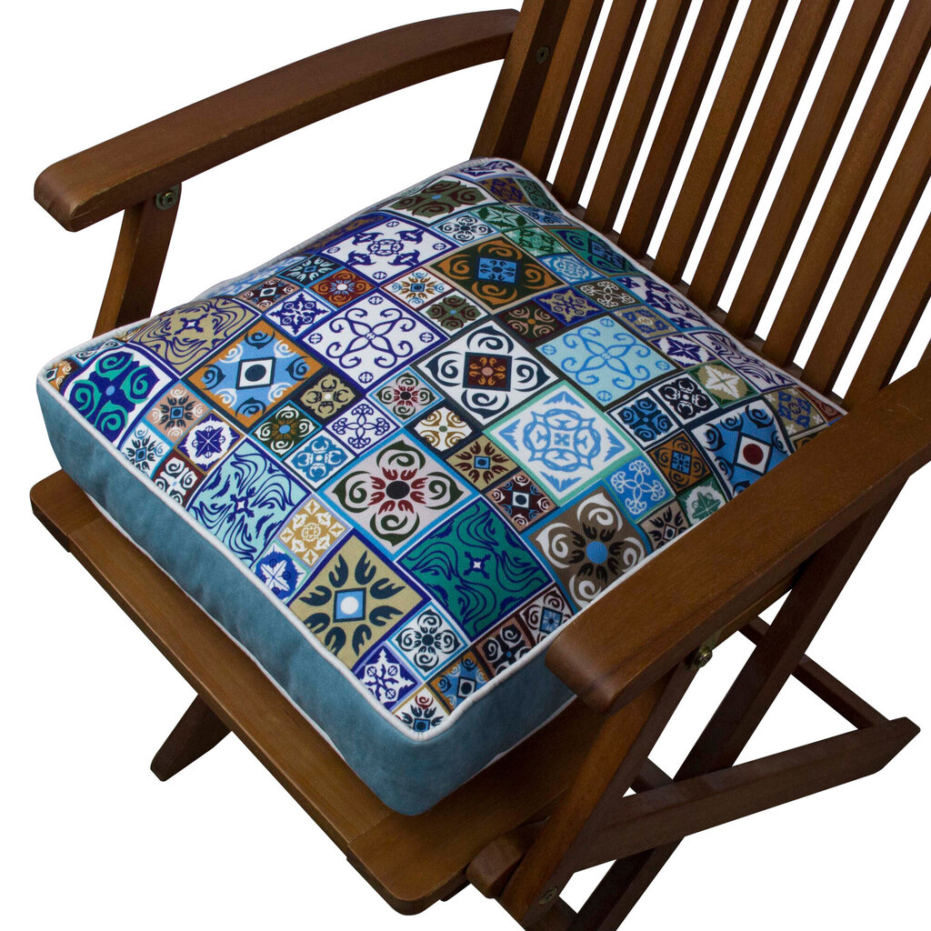 Pagalvė kėdei Floriane Garden YM1298, mėlyna kaina ir informacija | Pagalvės, užvalkalai, apsaugos | pigu.lt