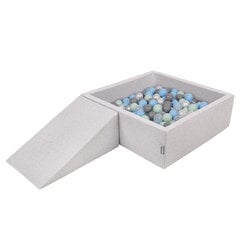 Детская площадка KiddyMoon Foam с квадратным бассейном для шариков (200 шариков), клин, светло-серый: перламутровый/серый/прозрачный/светло-голубой/мятный цена и информация | Игрушки для малышей | pigu.lt